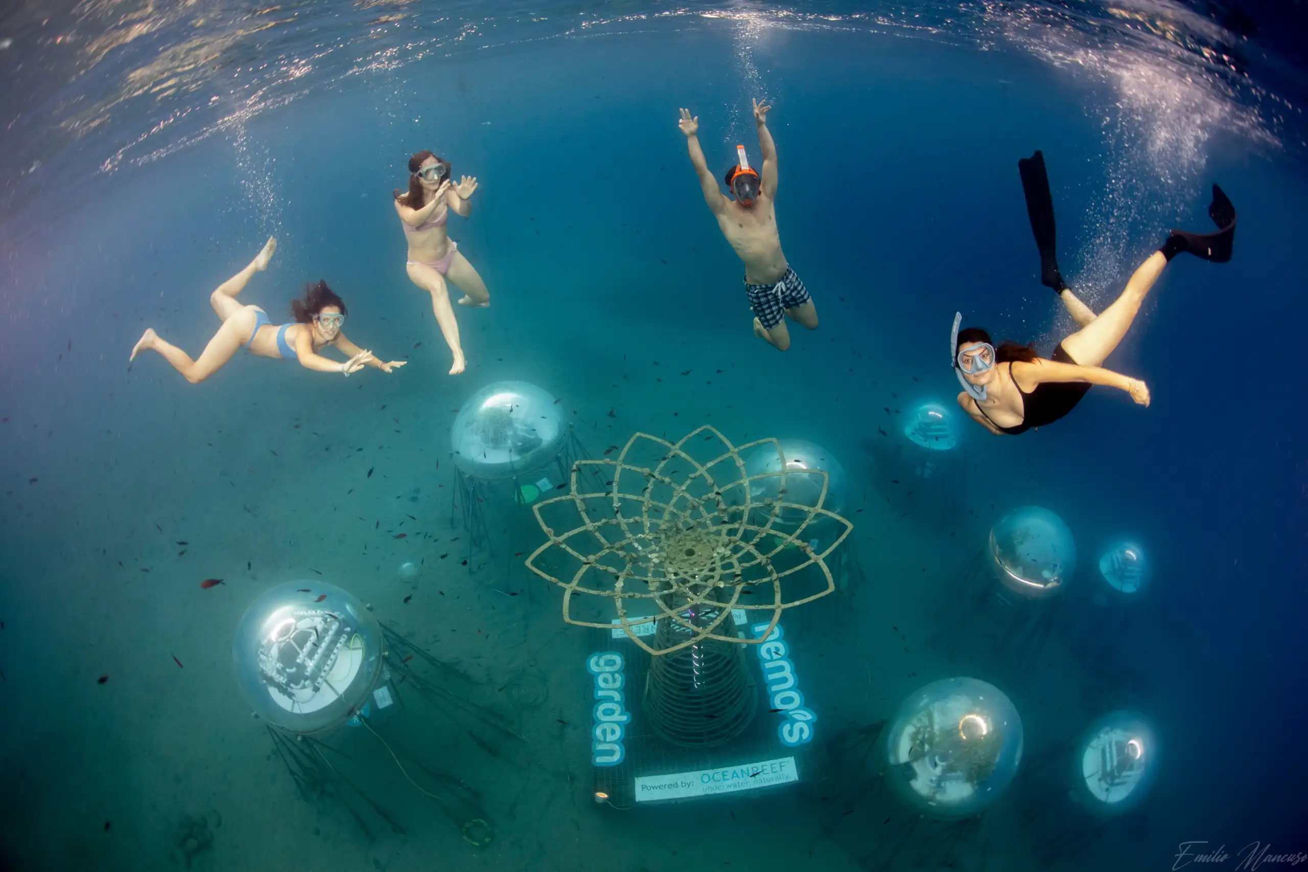 People having snorkeling fun at Nemo's Garden