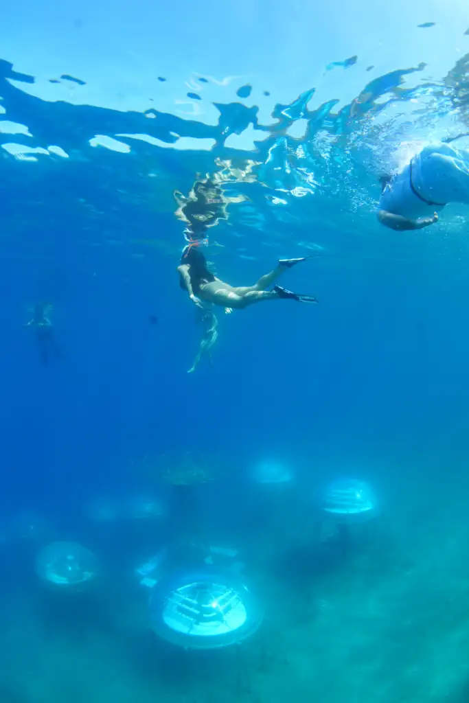 Woman snorkeling at Nemo's Garden